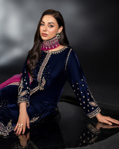 Naqshi Luxury Velvet Collection Unstitched IFRAH Micro