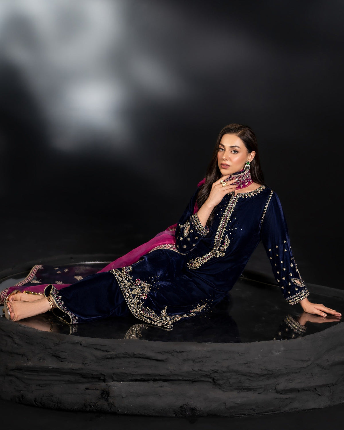 Naqshi Luxury Velvet Collection Unstitched IFRAH Micro