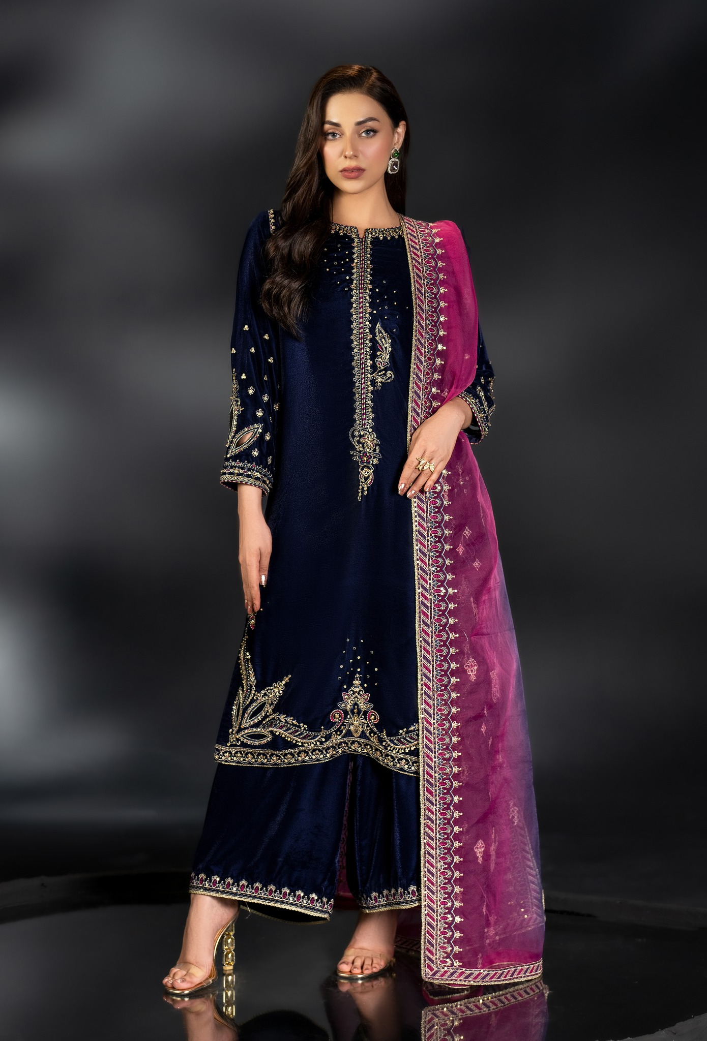 Naqshi Luxury Velvet Collection Unstitched IFRAH Micro