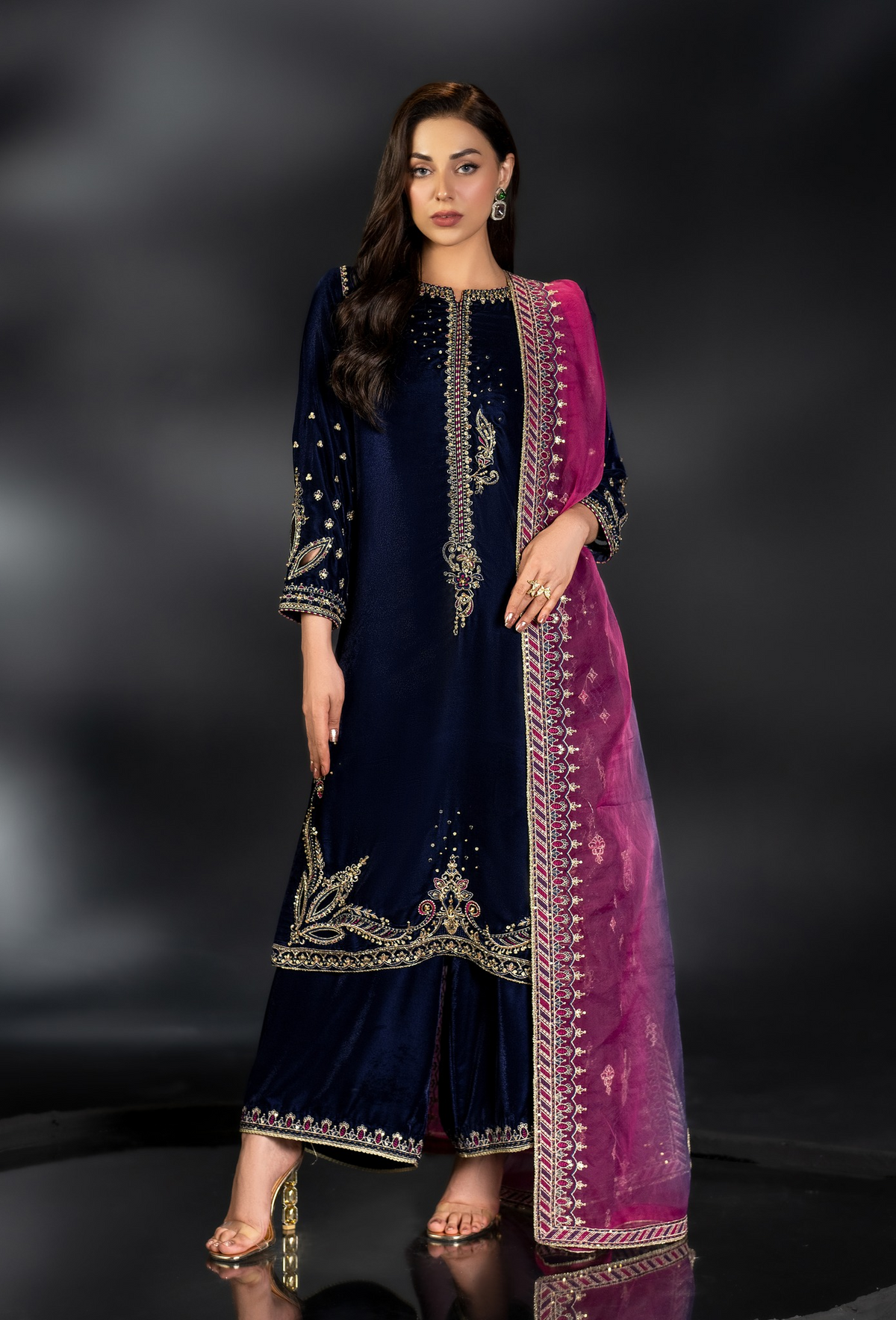 Naqshi Luxury Velvet Collection Unstitched IFRAH Micro