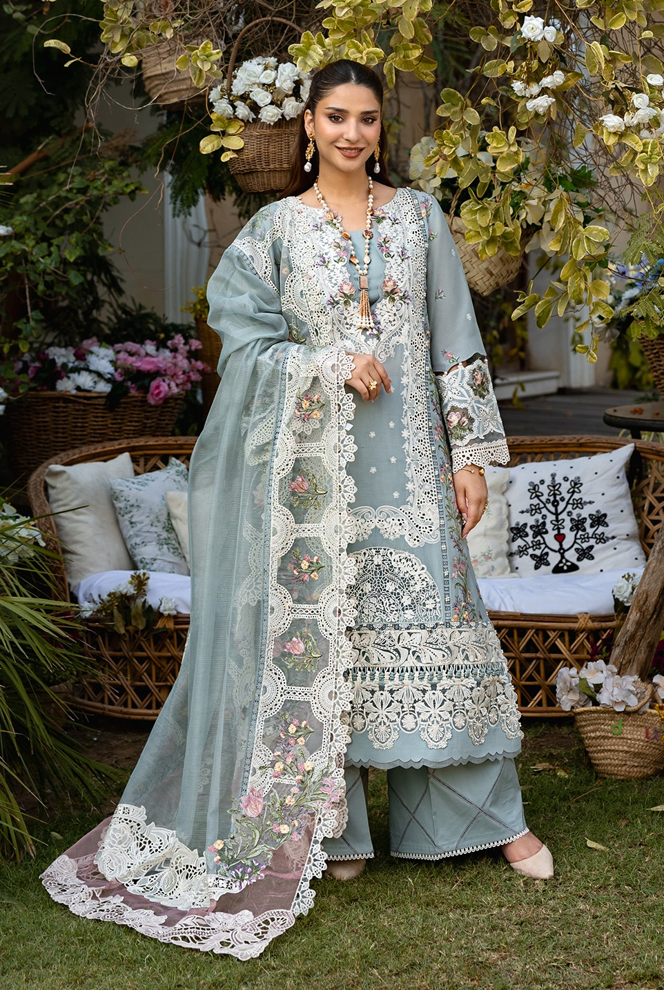Elaf Embroidered Lawn Suit Unstitched 3 Pc B Samaa - Summer Collection
