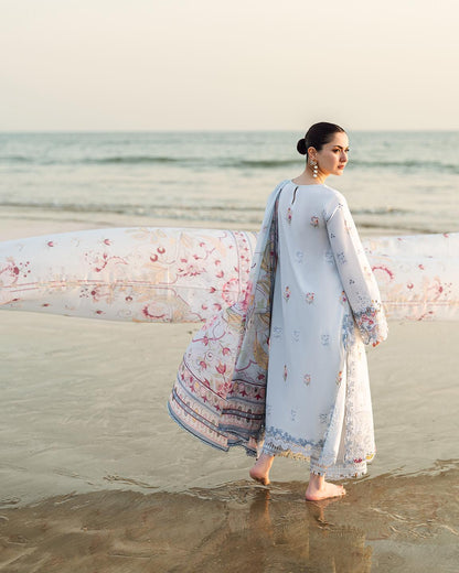 Qalamkar Luxury Lawn Embroidered 3 Piece Unstitched Isabella