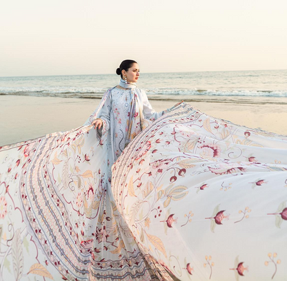Qalamkar Luxury Lawn Embroidered 3 Piece Unstitched Isabella