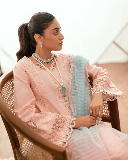 Qalamkar Luxury Lawn Unstitched Embroidered 3Pc Suit Aleeza