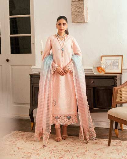 Qalamkar Luxury Lawn Unstitched Embroidered 3Pc Suit Aleeza