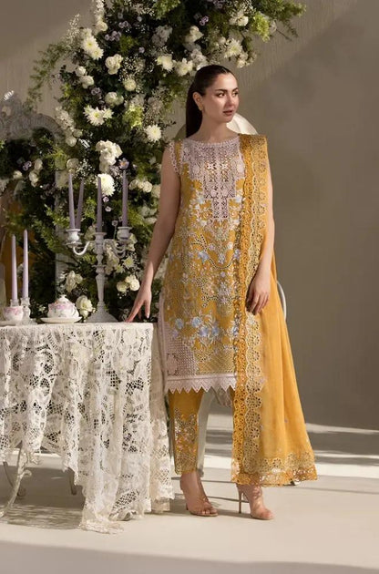 Sobia Nazir - 3PC Lawn Embroidered Shirt with Embroidered Chiffon Dupatta (Unstitched)