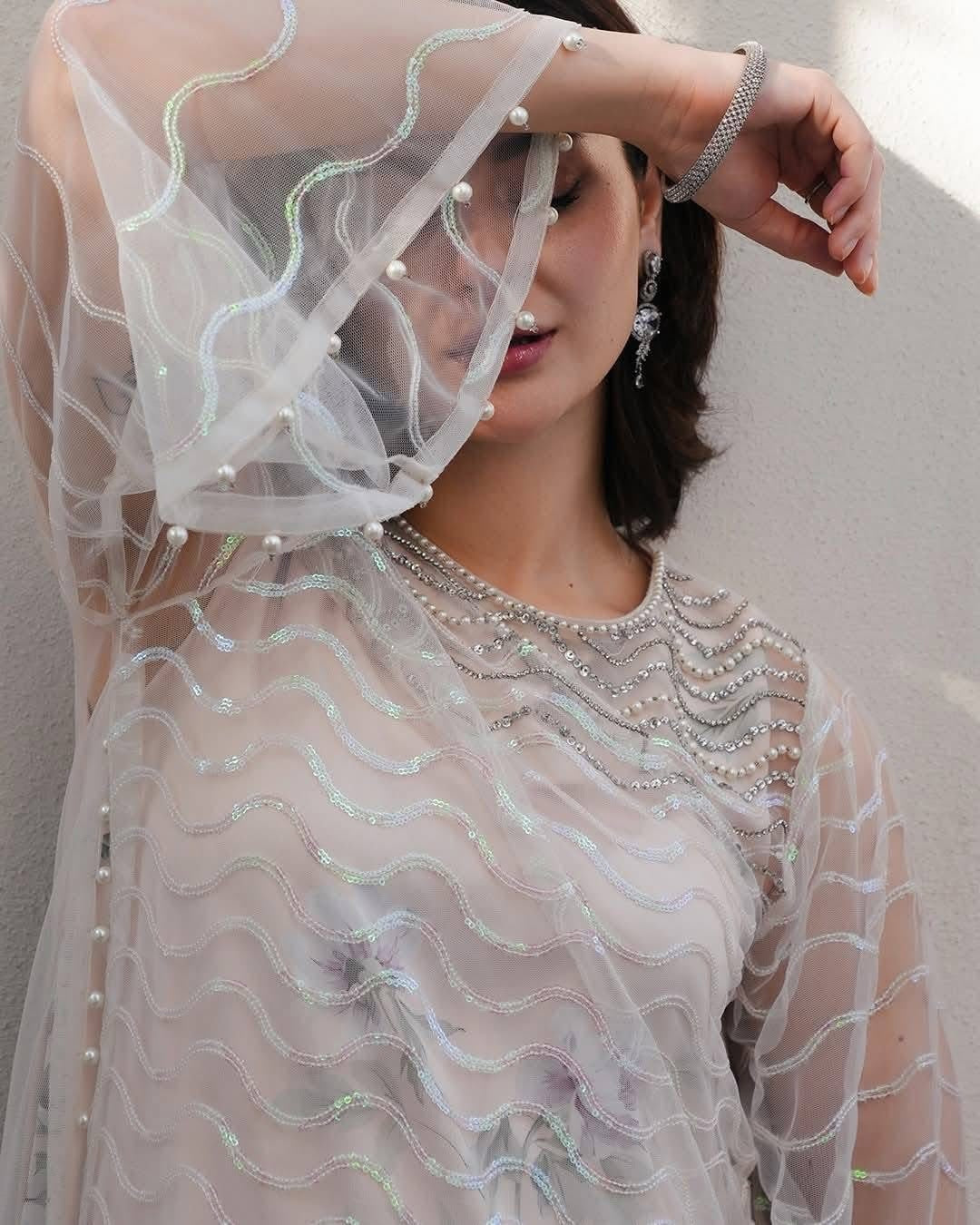 Lulusar Luxury Silk Embroidered 4 Pieces Net With Silk Inner Noural Dress