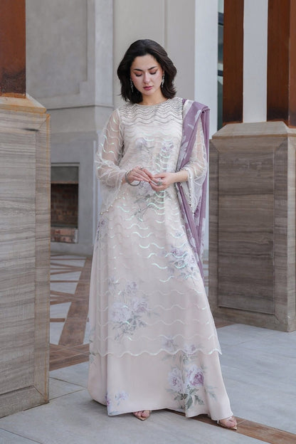 Lulusar Luxury Silk Embroidered 4 Pieces Net With Silk Inner Noural Dress
