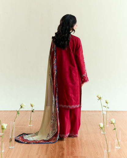 Coco By Zara Shahjahan Luxury Lawn Embroidered Unstitched 3 Piece Alba D8