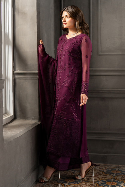 Azure Wedding Festive Luxury Chiffon Embroidered Collection Rose Noir