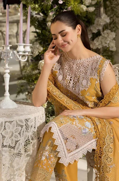 Sobia Nazir - 3PC Lawn Embroidered Shirt with Embroidered Chiffon Dupatta (Unstitched)