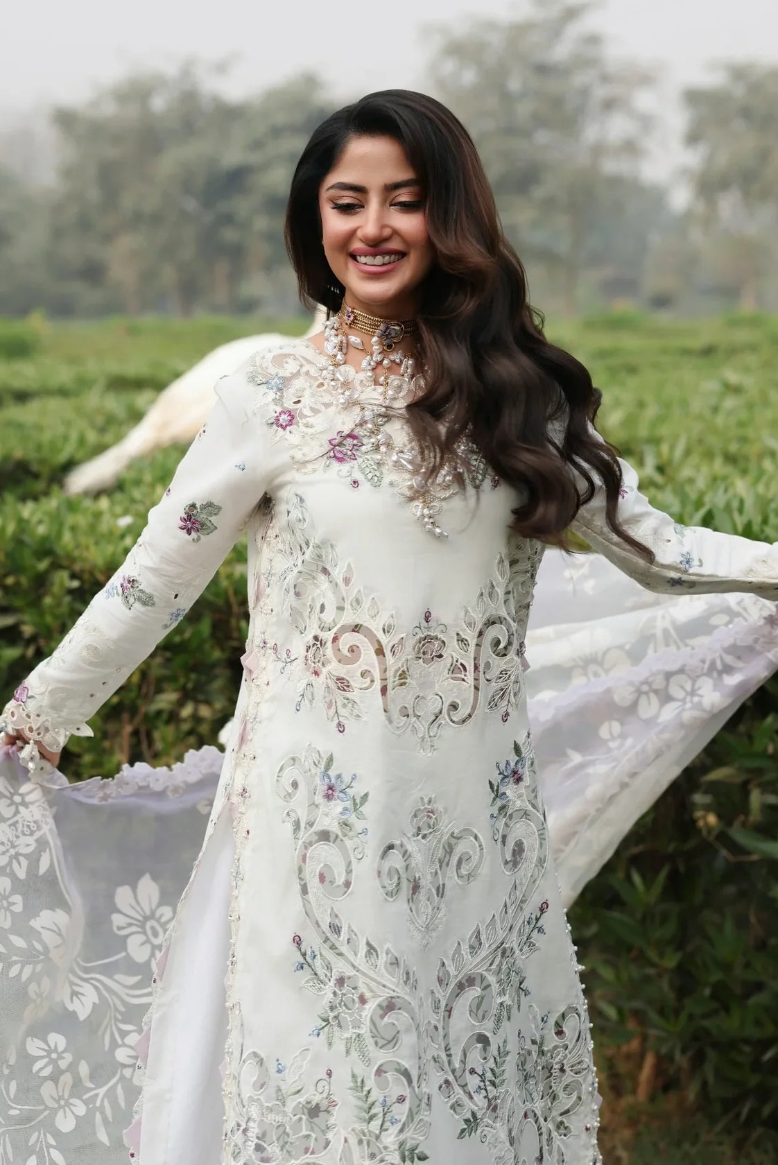 Sardinia - Luxury Lawn Embroidered 3 Piece Unstitched - Cloud Whisper