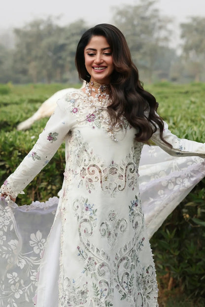Sardinia - Luxury Lawn Embroidered 3 Piece Unstitched - Cloud Whisper