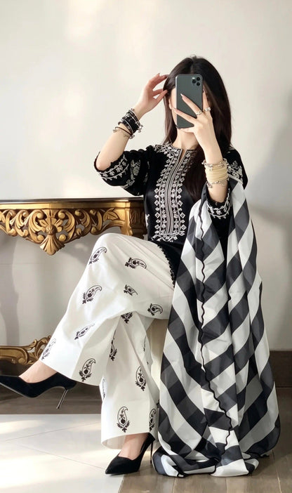 Zara Shahjahan Luxury Embroidered Lawn Unstitched 3Pc Suit