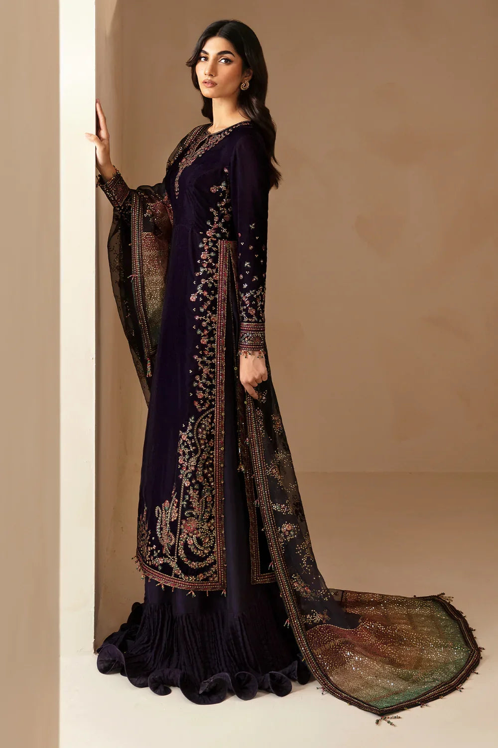 Jazmin Embroidered Velvet Formal Unstitched 3 Pc
