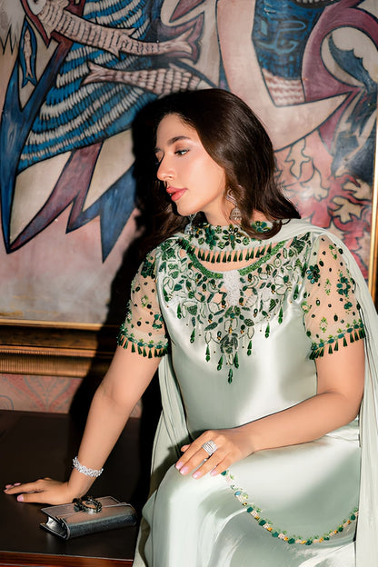 Murk - 3PC Unstitched Silk Embroidered Shirt with Digital Printed Silk Dupatta and Trouser