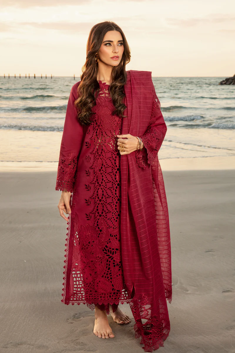 Rang Rasiya Premium Embroidered Lawn Unstitched 3Pc Suit ALAYA
