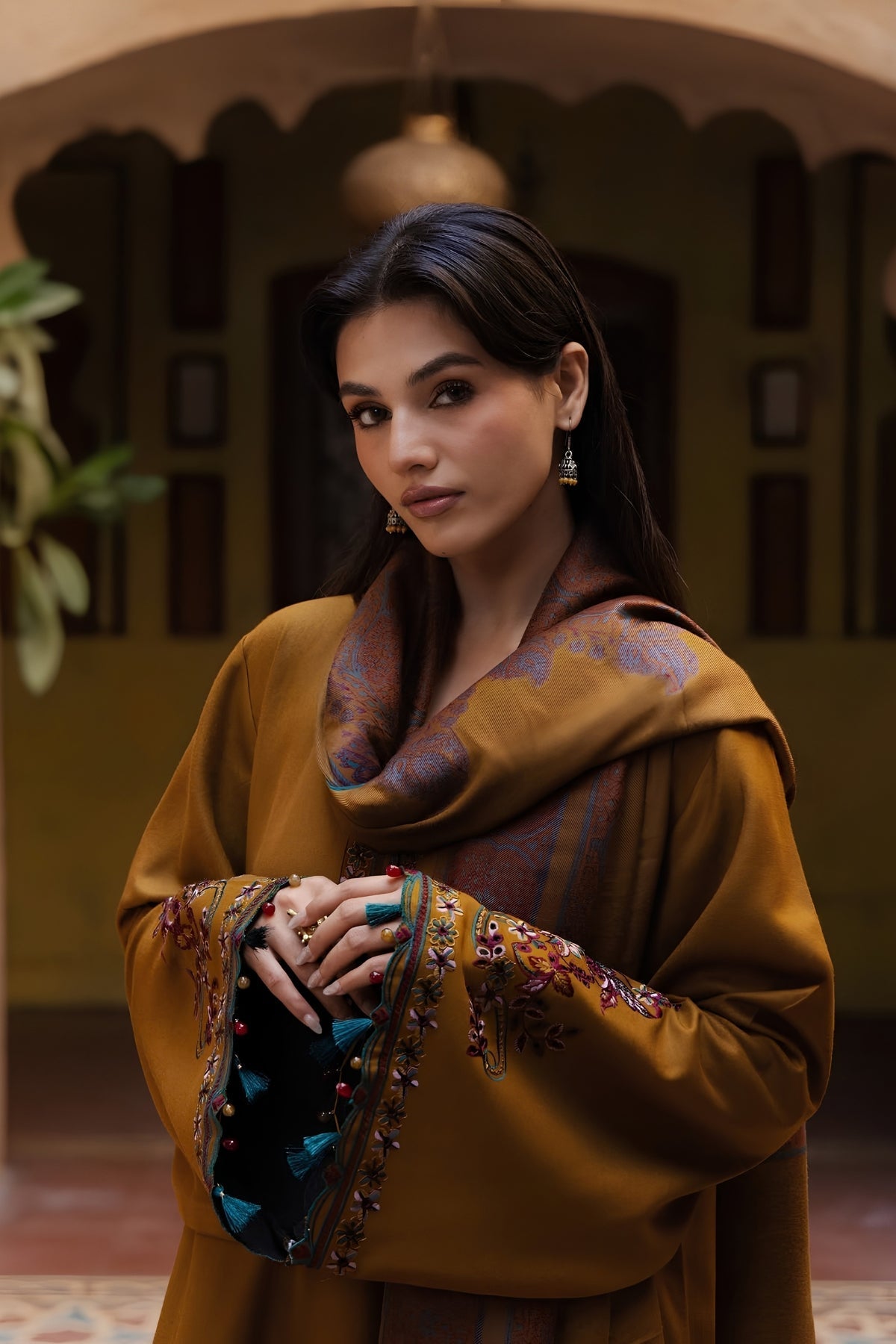 Yards - 3PC Unstitched Dhanak Embroidered Shirt with Digital Printed Dupatta and Trouser