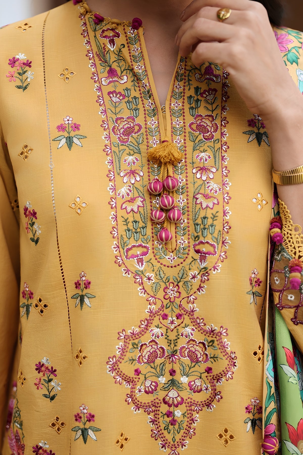 Sapphire - 3PC Unstitched Lawn Embroidered Shirt with Monar Digital Printed Dupatta and Trouser