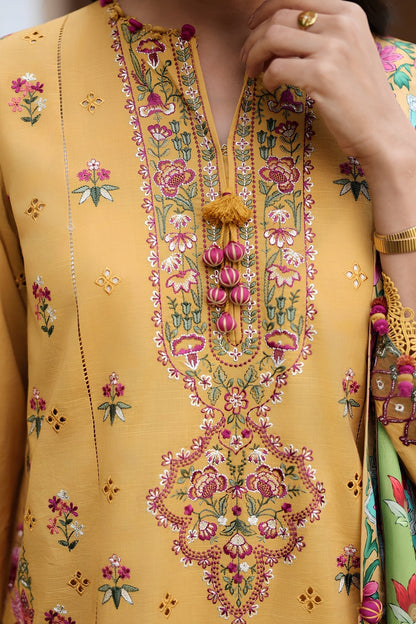 Sapphire - 3PC Unstitched Lawn Embroidered Shirt with Monar Digital Printed Dupatta and Trouser