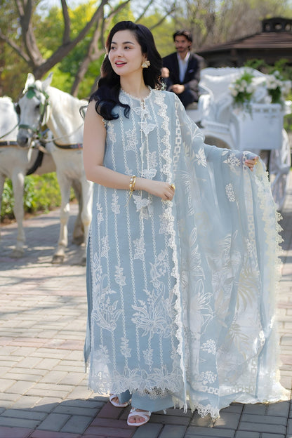 Rang Rasiya - 3PC Unstitched Lawn Embroidered Shirt with Digital Printed Dupatta and Trouser