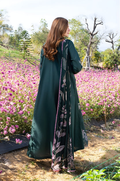 Garnet - 3PC Unstitched Lawn Embroidered Shirt with Digital Printed Dupatta and Trouser