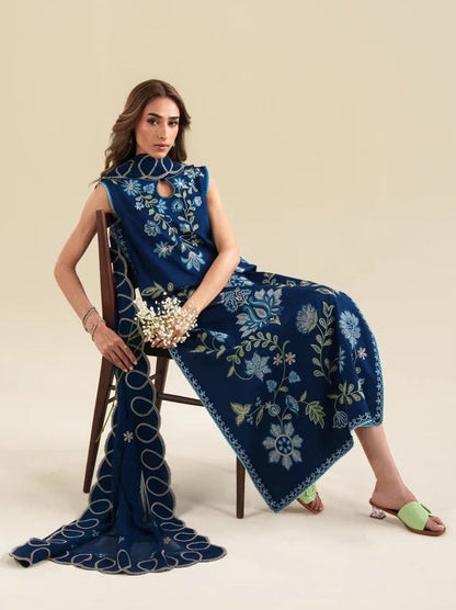 Zaib Luxury Lawn Embroidered 3Pc Unstitched Suit NPA3