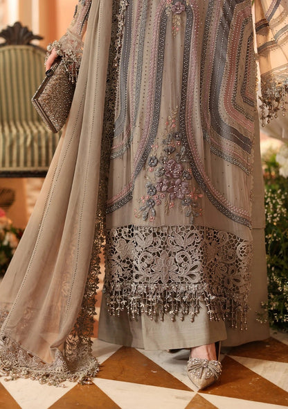 Maria.B Royale Tea Affair - Luxury Embroidered Pure Chifon Unstitched 3Pc Suit