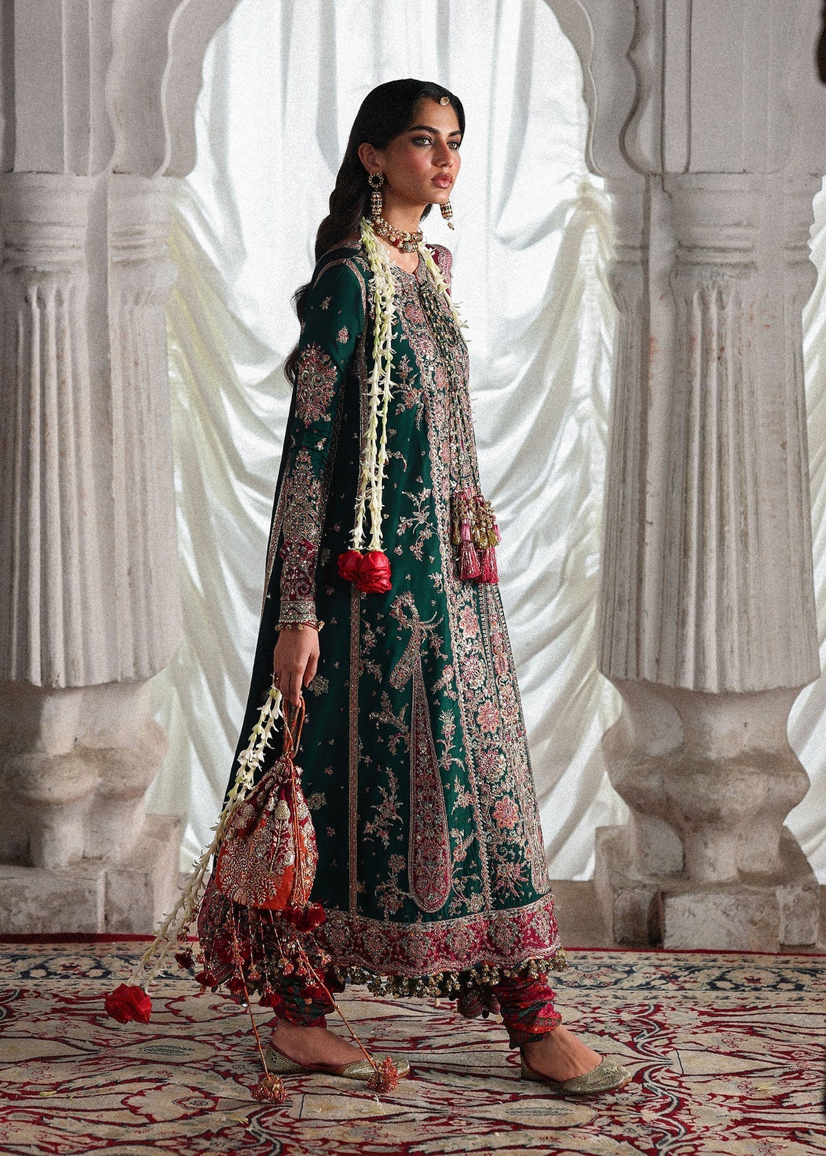 Hussain Rehar Luxury Raw Silk Embroidered 3Pc Unstitched Suit Morni