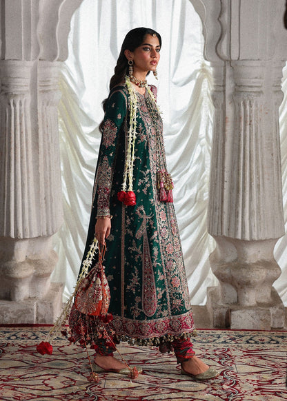 Hussain Rehar Luxury Raw Silk Embroidered 3Pc Unstitched Suit Morni