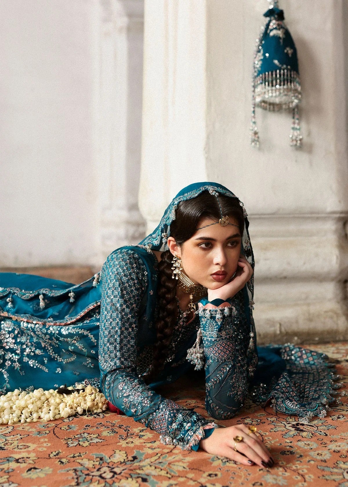 Hussain Rehar Luxury Organza Embroidered Unstitched 3PC Suit - Zebunisa