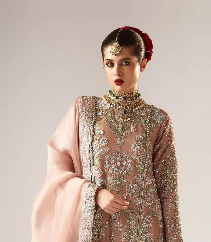 Hussain Rehar Luxury Organza Embroidered 3Pc Unstitched Suit Verve