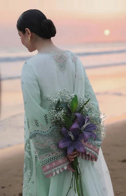 Qalamkar Sahil Luxury Lawn Embroidered Unstitched 3PC Suit AYRA - K