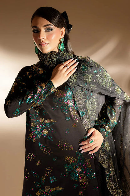 Nureh Luxury Raw Silk 3 Piece Unsticthed - Golden Star Dust