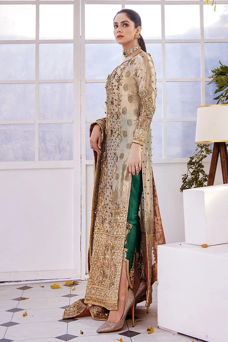 Shazia Kiyani Luxury Tussle Silk Embroidered 3 Pc Unstitched Suit - Samar
