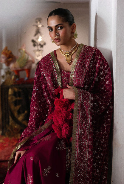 Hussain Rehar - Luxury Raw Silk Embroidered 3 Piece Unstitched - Gulpanra