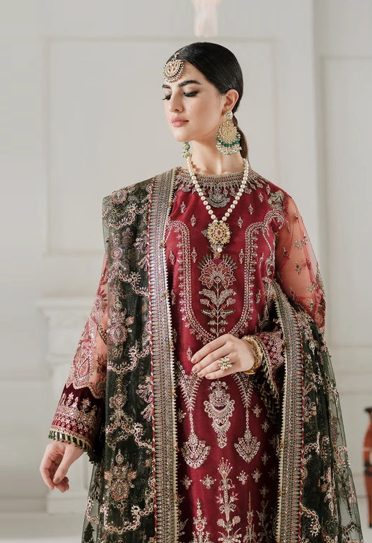 Baroque Luxury Net Embroidered Unstitched 3Pc Suit