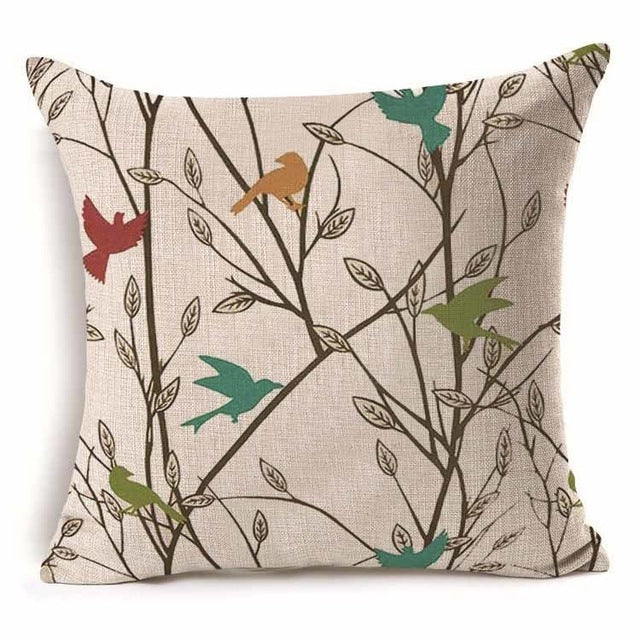 Cotton Branch With Pattern With Pillow Pillow Cover