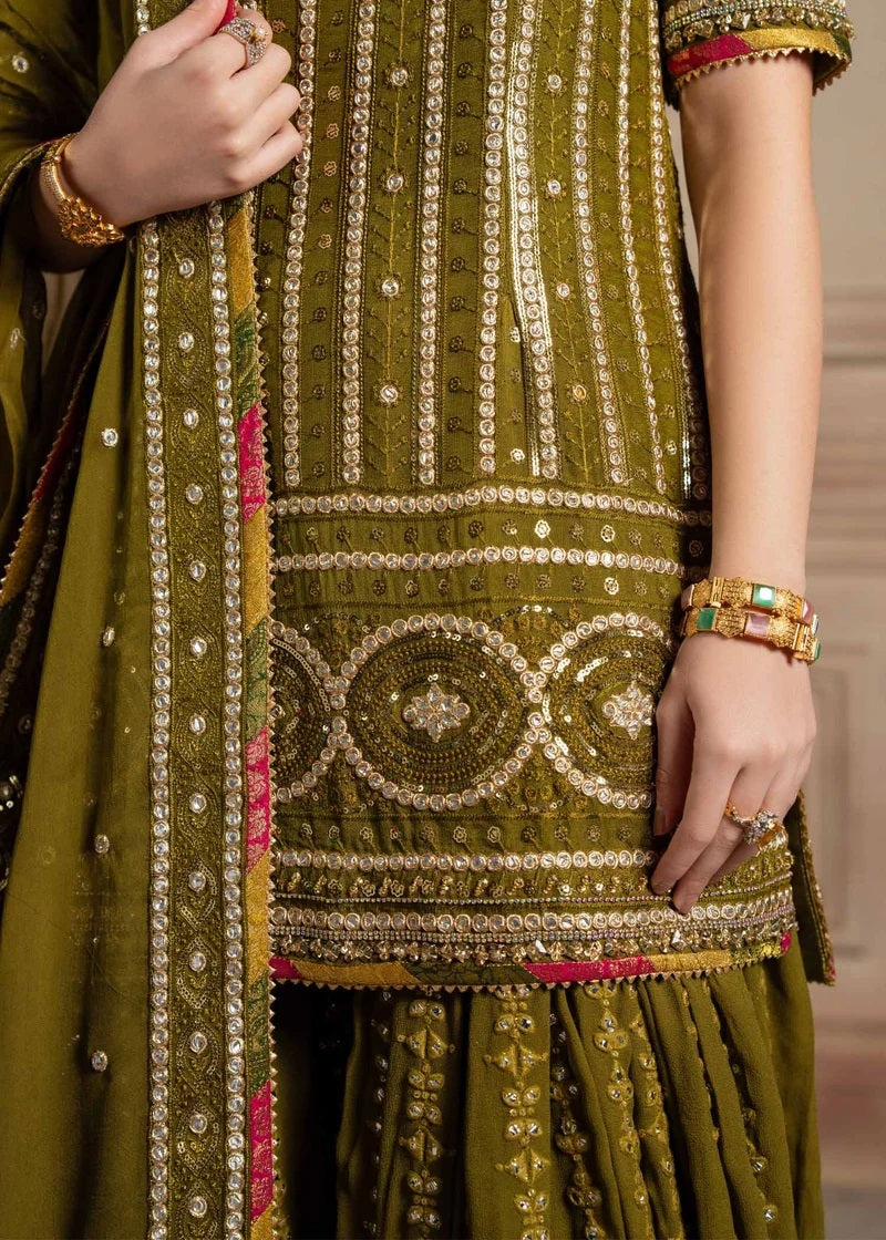 Laj by Lajwanti Luxury Chiffon Embroidered 3Pc Unstitched Suit Gulnaz