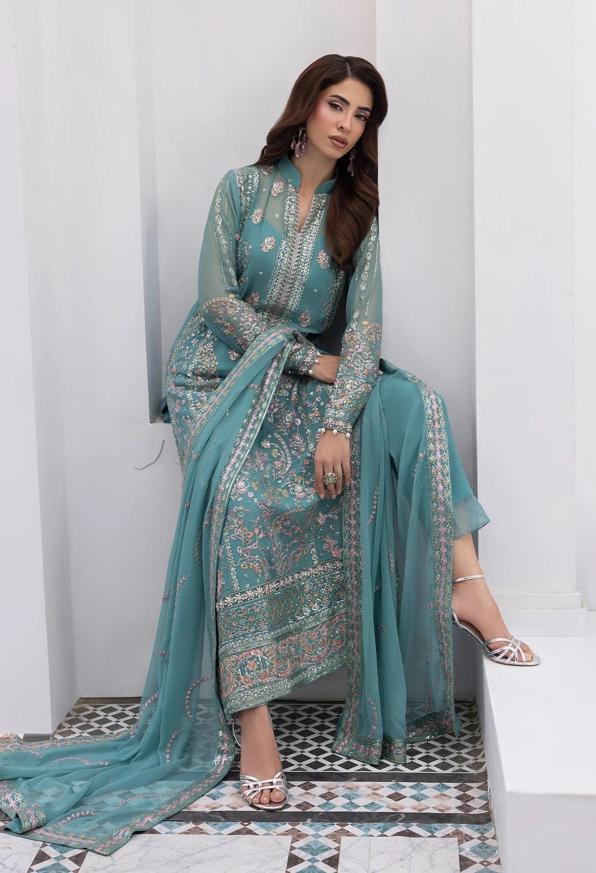 Gulaal Luxury Embroidered Chiffon 3Pc Unstitched Suit Desir