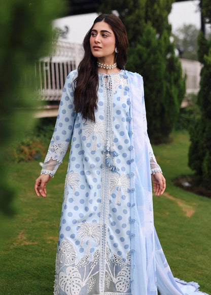 Sardinia Luxury Swiss Lawn Unstitched Embroidered 3Pc Suit - Palm Breeze