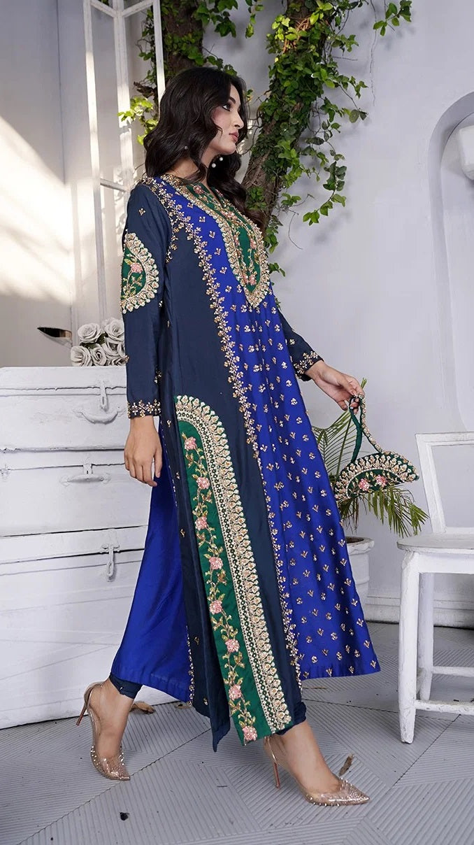 Maria Basit Malik Luxury Tussle Silk Embroidered 3Pc Unstitched Suit Arsh
