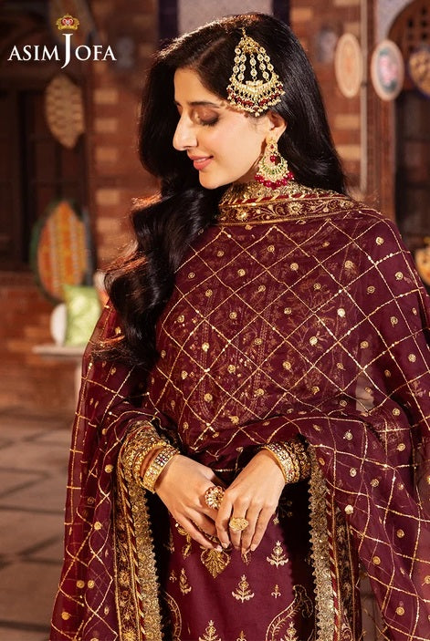 Asim Jofa Luxury Chiffon Embroidered Unstitched Suit