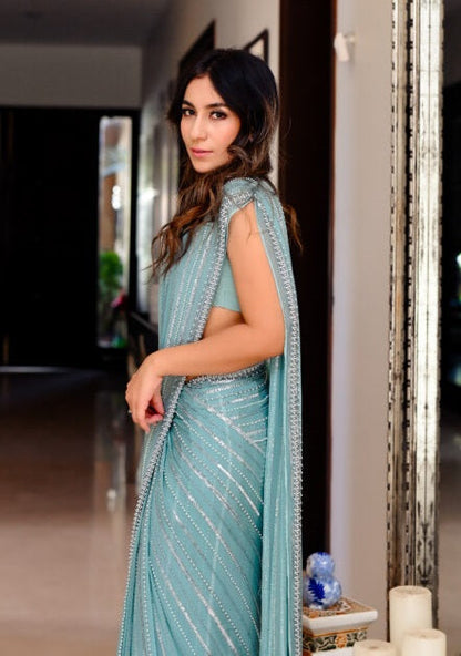 Sitara Luxury Chiffon Embroidered 3Pc Unstitched Sari