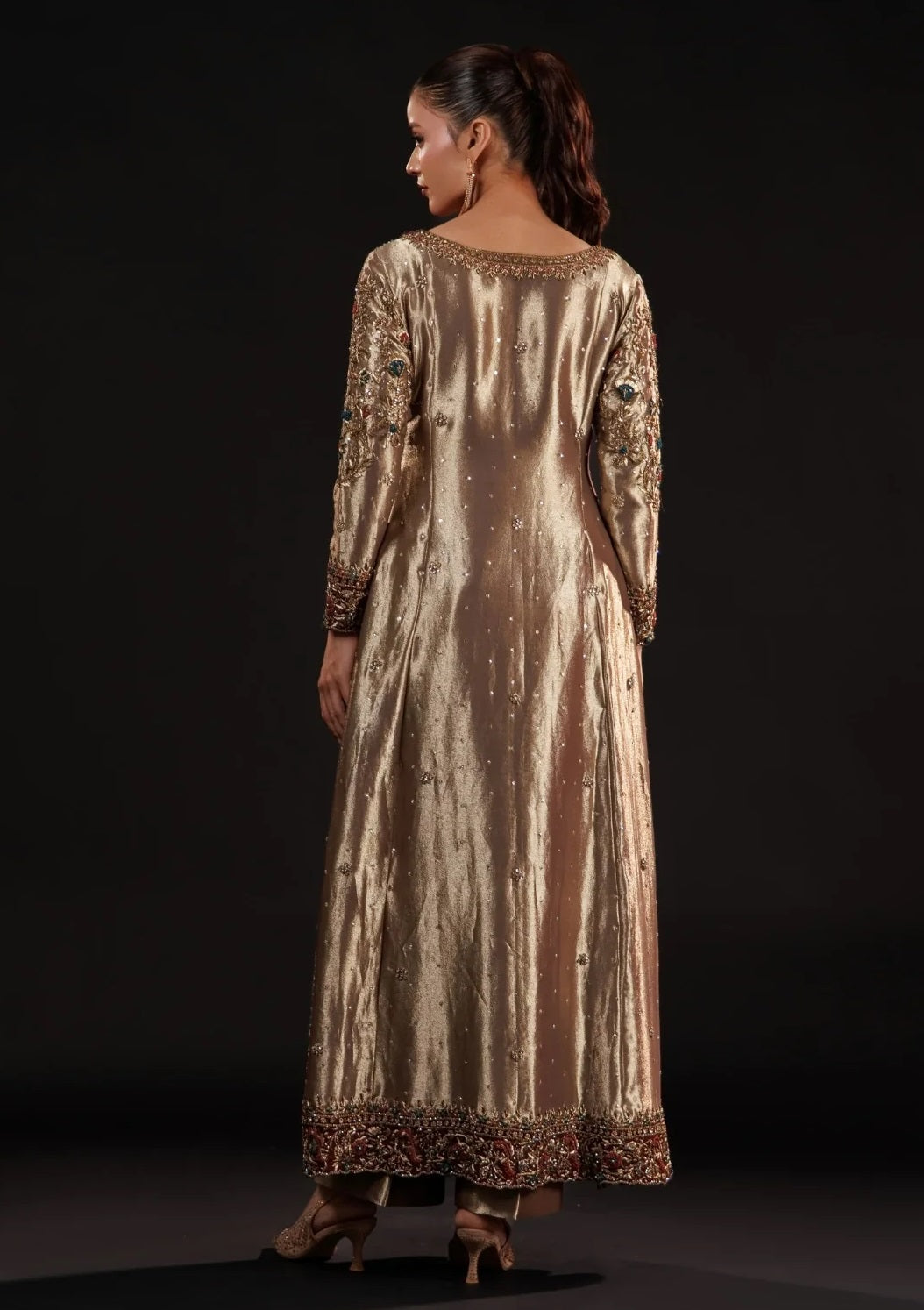 Usama Silk Gilded Mosaic Luxury Silk Embroidered 3Pc Unstitched Suit