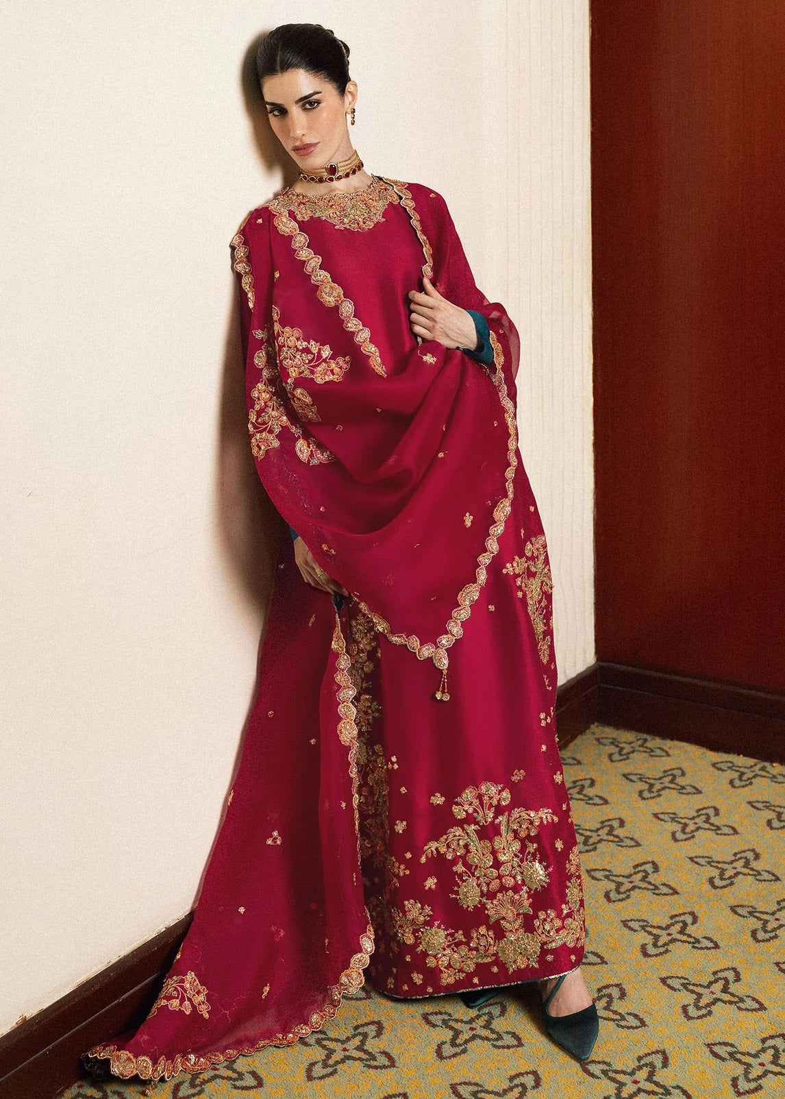 Hussain Rehar Luniere Luxury Raw Silk Embroidered 3Pc Unstitched Suit