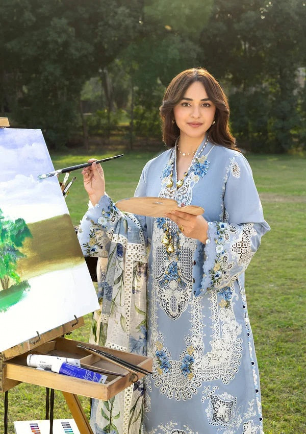Elaf Luxury Embroidered Lawn 3Pc Unstitched Suit - SERENITY
