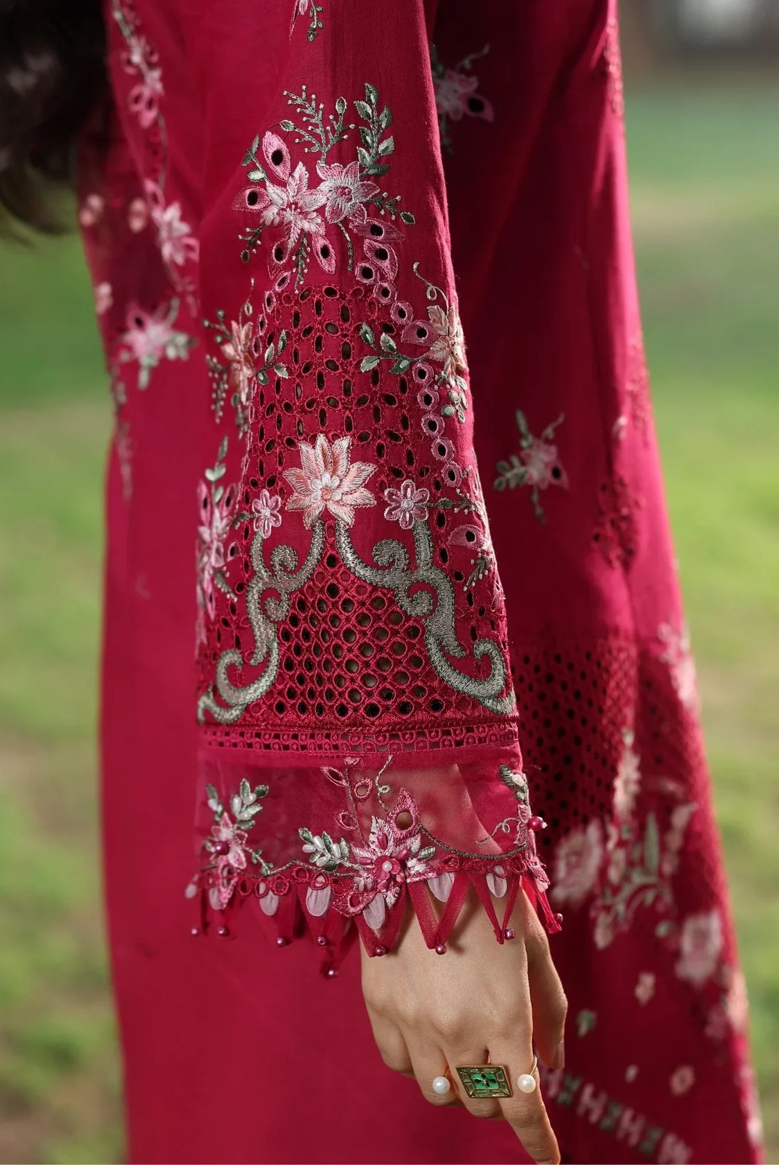 Sardinia - Luxury Lawn Embroidered Unstitched 3 Piece - FLORAL FUCHSIA