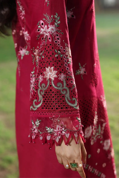 Sardinia - Luxury Lawn Embroidered Unstitched 3 Piece - FLORAL FUCHSIA