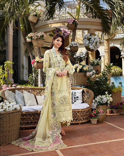 Elaf Embroidered Lawn Suit Unstitched 3 Pc A BAHAR - Summer Collection